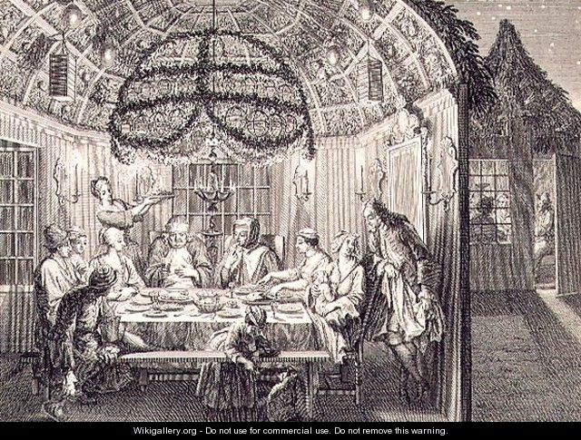 Jewish Meal During the Feast of the Tabernacles, illustration from Religious Ceremonies and Customs, 1724 - (after) Picart, Bernard