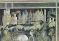St. George and the Princess of Trebizond, detail of the city in the background, c.1433-38 - Antonio Pisano (Pisanello)