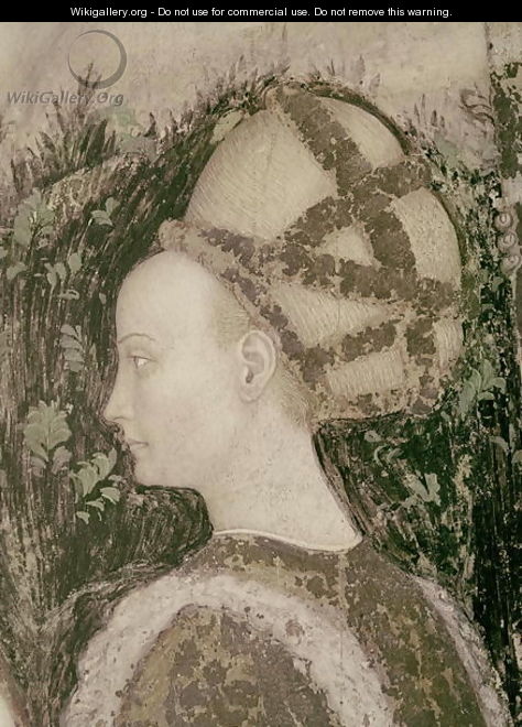 St. George and the Princess of Trebizond, detail of the head of the princess, c.1433-38 - Antonio Pisano (Pisanello)