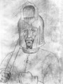 Soldier wearing a visored helmet, from the The Vallardi Album 2 - Antonio Pisano (Pisanello)