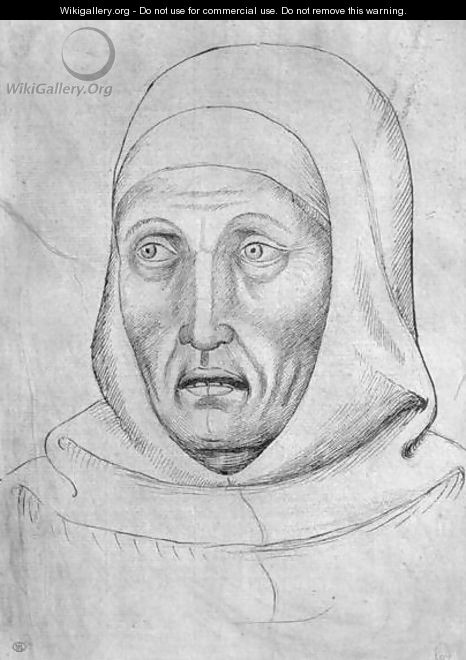 Head of a monk, from the The Vallardi Album - Antonio Pisano (Pisanello)
