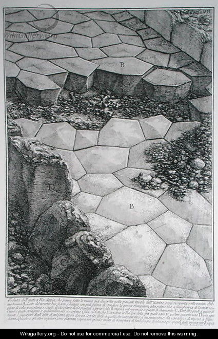The paving of the Via Appia Antica, from Le Antichita Romane de G.B. Piranesi 1756, published in Paris, 1835 - Giovanni Battista Piranesi The paving of the Via Appia Antica, from Le Antichita Romane de G.B. Piranesi 1756, published in Paris, 1835 - Giovanni Battista Piranesi