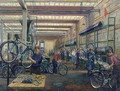 The Moscow Cycle Works, c.1930 - Nikolay Vassilyevich Pinegin