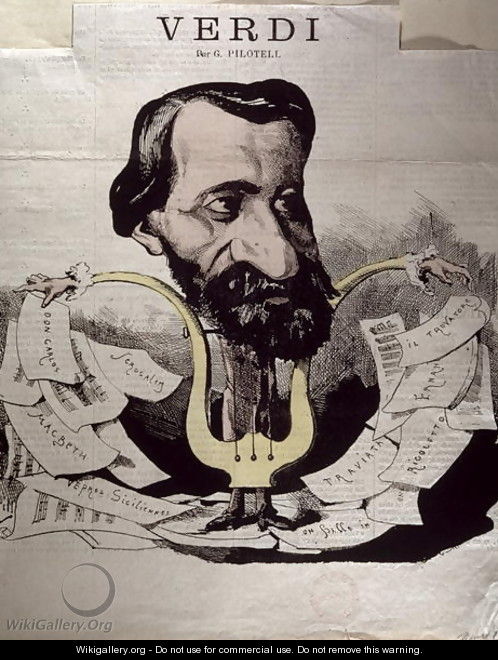 Giuseppe Verdi 1813-1901, caricature, 1860s - Georges Labadie Pilotell