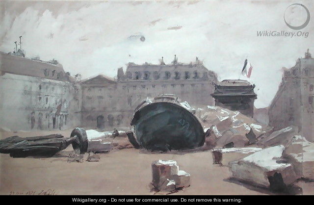The Fall of the Vendome Column, 29th May 1871 - Isidore Alexandre Augustin Pils