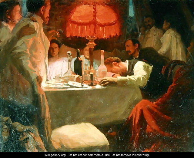 Under the Red Light, c.1910 - Lukjan Vasilievich Popov