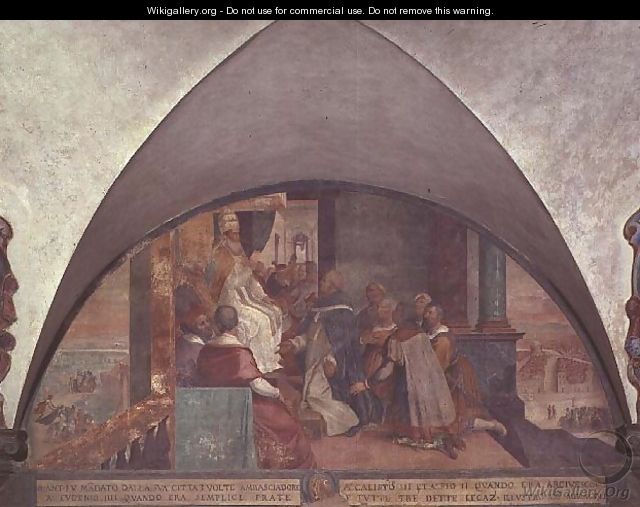 St. Antoninus Presents Himself to Pope Eugenius III as an Ambassador, lunette - Bernardino Barbatelli Poccetti