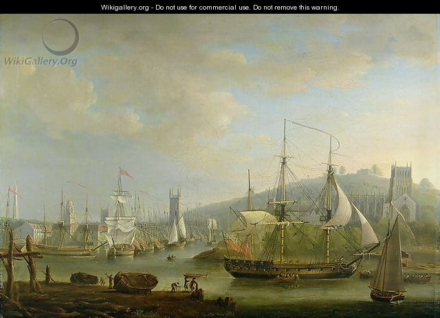 View of Bristol Harbour showing the Cathedral, 1785 - Nicholas Pocock