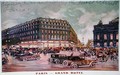 Postcard depicting the Grand Hotel, Cafe de la Paix and the Place de lOpera, Paris, 1929 - Plumereau