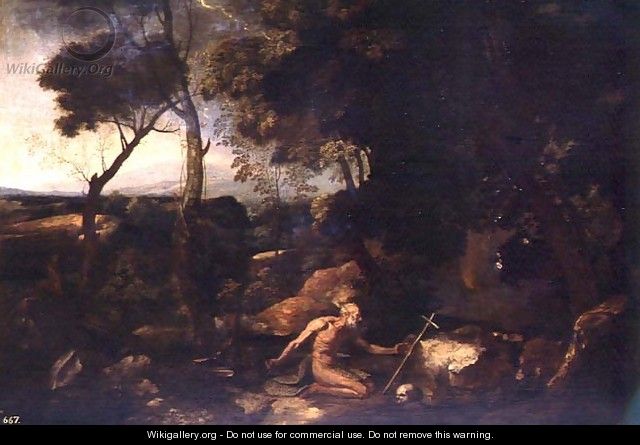 Landscape with St. Jerome - Nicolas Poussin
