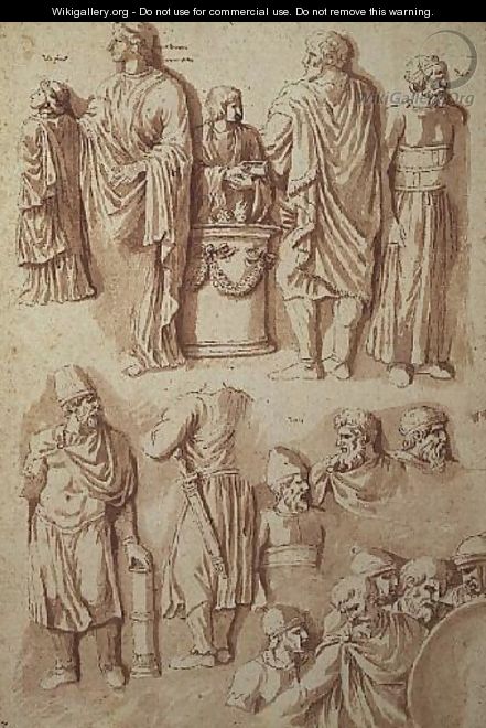 Various figures, studies from Trajans Column - Nicolas Poussin