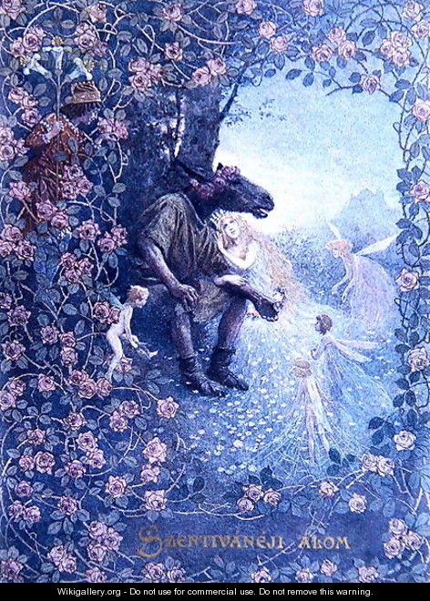 Illustration from A Midsummer Nights Dream by William Shakespeare 1565-1616 c.1900 - Christian August Printz