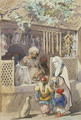 Turkish Figures at a Sweetmeat Stall, 1851 - Amadeo Preziosi
