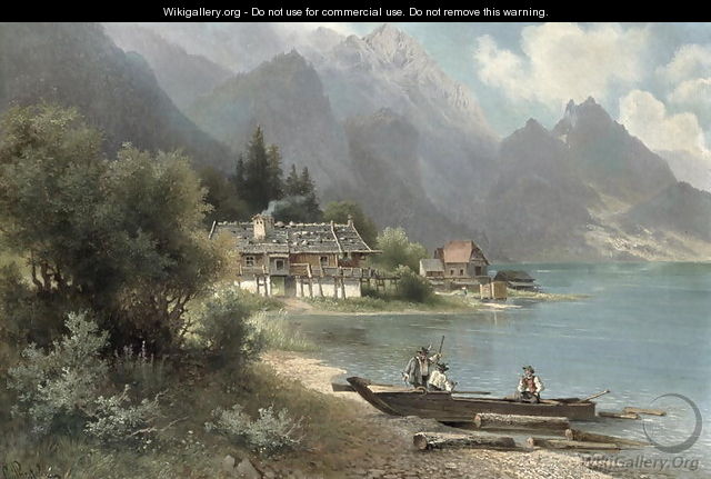 Landscape at Lake Kochelsee, Bavaria - Carl Prestel