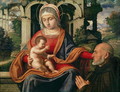 The Virgin and Child with kneeling donor - Andrea Previtali