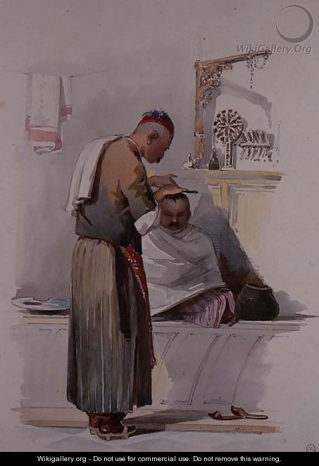 A Barber, c.1855 - Amadeo Preziosi