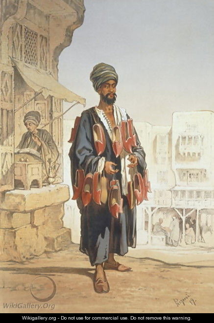 The Slipper Seller, from Souvenir of Cairo, 1862 - Amadeo Preziosi