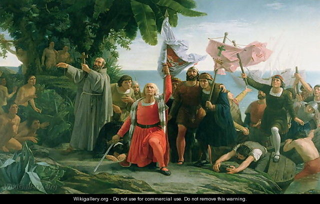 The First Landing of Christopher Columbus 1450-1506 in America, 1862 - Dióscoro Teófilo Puebla Tolín