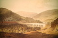 View of a Stone Bridge across the Valley and River at Risca in Monmouthshire - (after) Pugh, Edward