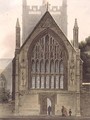 Exterior of Merton College, facing the north window of the Ante chapel, illustration from the 'History of Oxford', engraved by I. Sutherland, pub. by R. Ackermann, 1813 - (after) Pugin, Augustus Charles