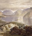 Wast Water, detail of fishermen, from The English Lake District, 1853 - James Baker Pyne