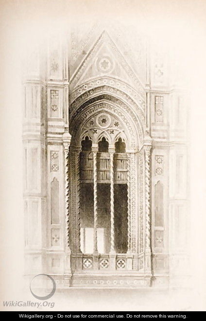 Tracery from the Campanile of Giotto, Florence, from The Seven Lamps of Architecture by John Ruskin, engraved by James Charles Armytage c.1820-97 published 1894 - (after) Ruskin, John