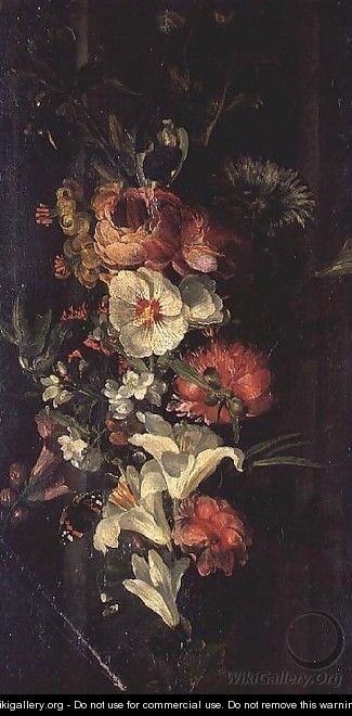 Still Life with Roses, Lilies and Other Flowers - (circle of) Ruysch, Rachel