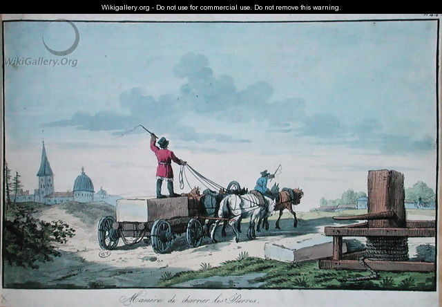 The transport of stone for use in building, 1st half of 19th c. - Anonymous Artist