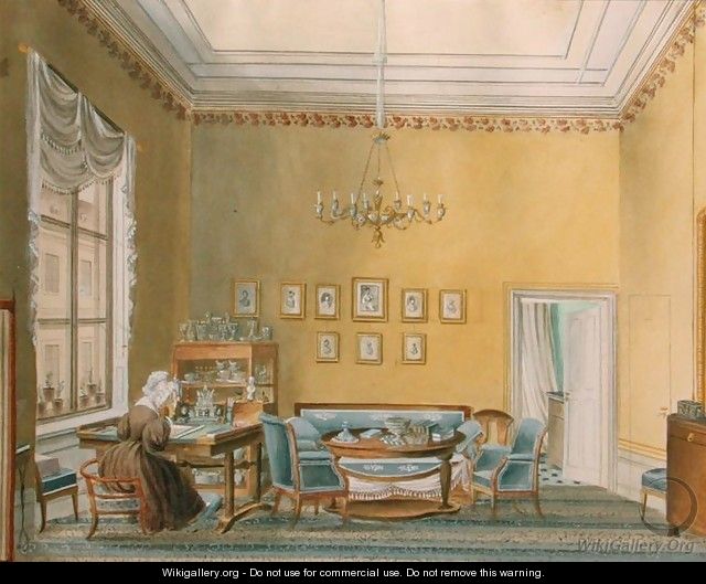 Interior of Boratynskys House in Moscow, 1830s - Anonymous Artist