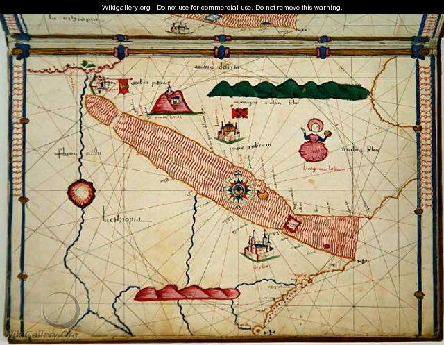 Ms Ital 550.0.3.15 fol.6r Map of Egypt, from the Carte Geografiche - Jacopo Russo