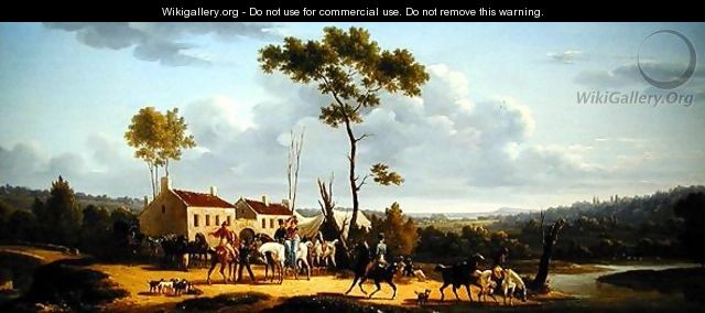 Travellers on Horseback in a Landscape - Bernard Edouard Swebach