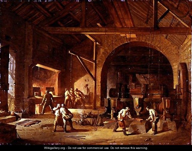 Interior of an Ironworks, 1850 - Godfrey Sykes