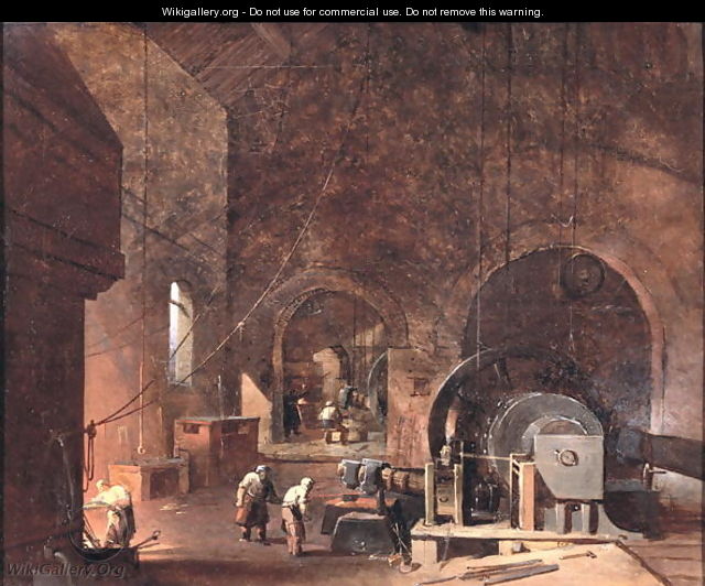 Interior of an Ironworks, c.1850-60 - Godfrey Sykes