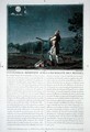 Bernard le Bovier de Fontenelle 1657-1757 contemplating the plurality of worlds, engraved by Jean Baptiste Morret fl.1790-1820, 1791 - (after) Swebach, Jacques Francois Joseph