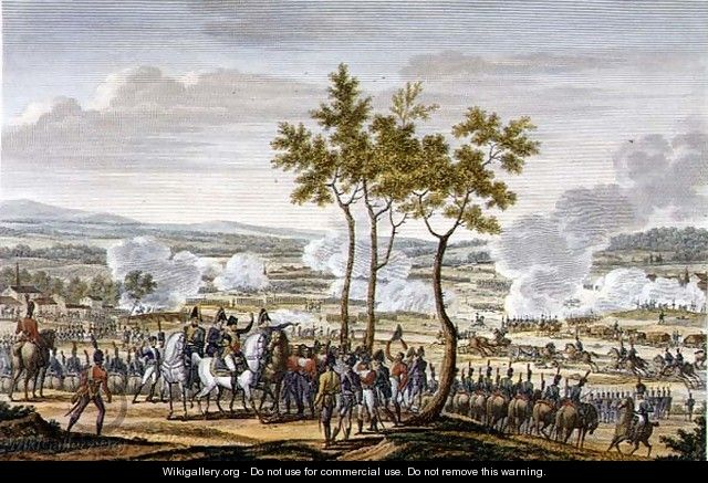 The Battle of Abensberg, 20 April 1809, engraved by Edme Bovinet 1767-1832 - (after) Swebach, Jacques Francois Joseph