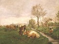 Landscape with Cows and a Stream - Karl Stuhlmuller