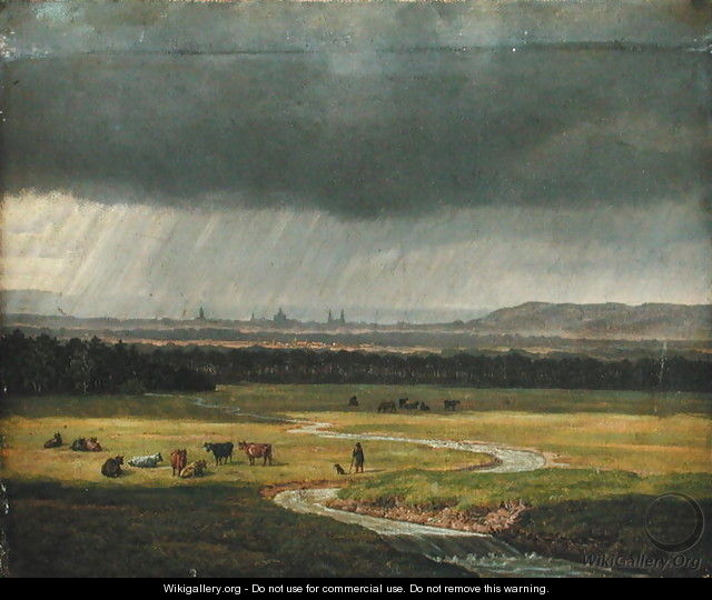 Landscape with Dresden in the Distance, 1830 - Heinrich Stuhlmann