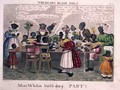 Miss Whites Birthday Party, from Tregears Black Jokes, by Hunt, published by T.S. Tregear, London, 1834 - (after) Summers, W.