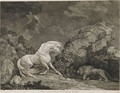 A Horse Affrighted by a Lion, engraved by the artist - George Stubbs
