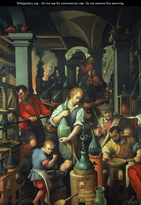 The Alchemists Workshop, 1570 - Jan van der (Joannes Stradanus) Straet