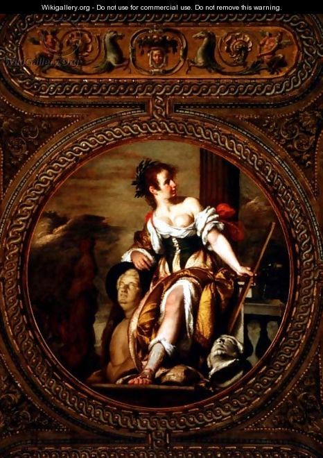 Allegory of Sculpture, from the ceiling of the library, 1635 - Bernardo Strozzi
