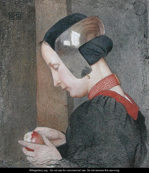 Portrait of a Lady Peeling an Apple - Marianne Preindelsberger Stokes