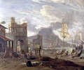 Sea Port with Large and Small Ships - Abraham Storck