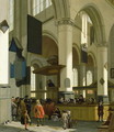 Interior of the Oude Kerk, Delft, with a preacher - A. and Streeck, H. van Storck