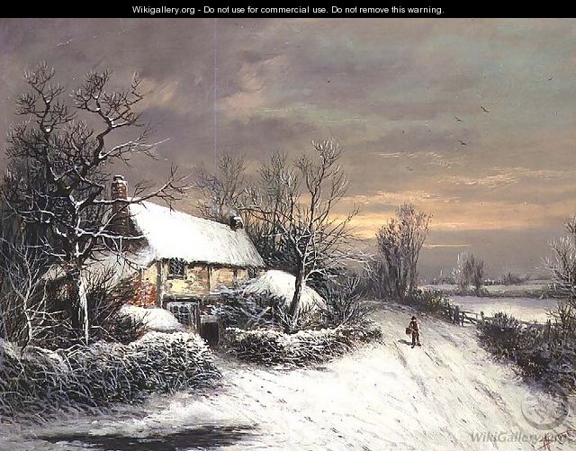 A Cottage in Winter - William Oliver Stone A Cottage in Winter - William Oliver Stone