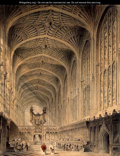 The interior of Kings College Chapel, Cambridge, c.1815 - Henry Sargent Storer