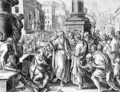 Saints Paul and Barnabas Preaching in Lystra, engraved by P. Galleus - (after) Straet, Jan van der (Giovanni Stradano)