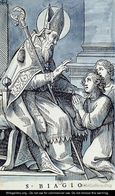 St. Blaise curing a sick child - Jacques Stella