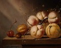 Still life of fruit on a ledge - Harmen van Steenwyck