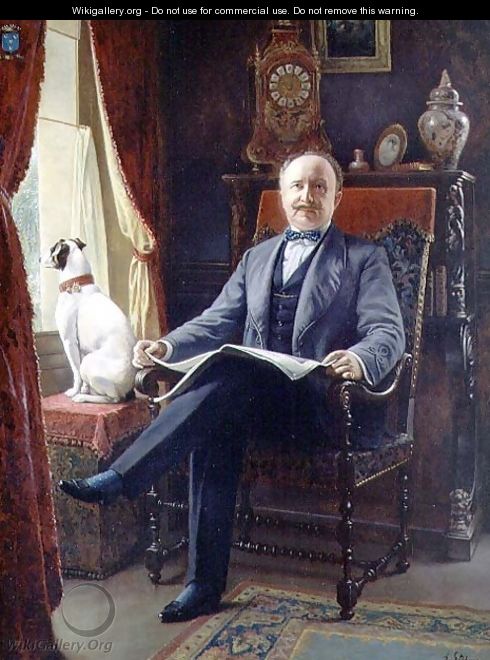 Portrait of M. le Comte de C. with his dog - Agapit Stevens